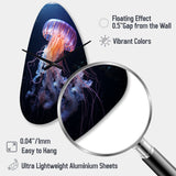Ethereal Glow Jellyfish II - Asymmetric Metal Wall Clock
