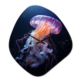 Ethereal Glow Jellyfish II - Asymmetric Metal Wall Clock