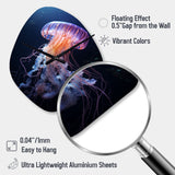 Ethereal Glow Jellyfish II - Asymmetric Metal Wall Clock