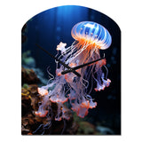 Jellyfish Luminescent Beauty II - Asymmetric Metal Wall Clock