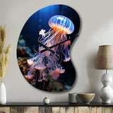 Jellyfish Luminescent Beauty II - Asymmetric Metal Wall Clock