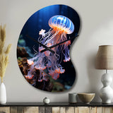 Jellyfish Luminescent Beauty II - Asymmetric Metal Wall Clock