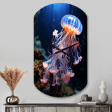 Jellyfish Luminescent Beauty II - Asymmetric Metal Wall Clock