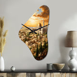Judaism Jerusalem Cityscape I - Asymmetric Metal Wall Clock