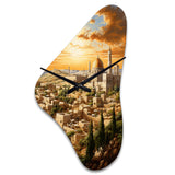 Judaism Jerusalem Cityscape I - Asymmetric Metal Wall Clock