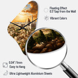 Judaism Jerusalem Cityscape I - Asymmetric Metal Wall Clock