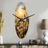 Judaism Jerusalem Cityscape I - Asymmetric Metal Wall Clock