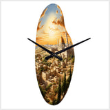 Judaism Jerusalem Cityscape I - Asymmetric Metal Wall Clock