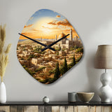 Judaism Jerusalem Cityscape I - Asymmetric Metal Wall Clock