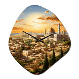 Judaism Jerusalem Cityscape I - Asymmetric Metal Wall Clock