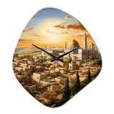 Judaism Jerusalem Cityscape I - Asymmetric Metal Wall Clock