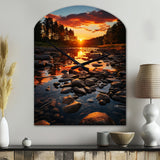 Kentucky Landscape River - Asymmetric Metal Wall Clock