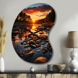 Kentucky Landscape River - Asymmetric Metal Wall Clock
