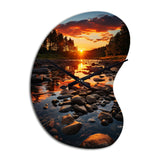 Kentucky Landscape River - Asymmetric Metal Wall Clock