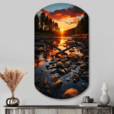 Kentucky Landscape River - Asymmetric Metal Wall Clock