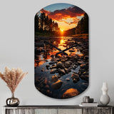 Kentucky Landscape River - Asymmetric Metal Wall Clock