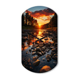 Kentucky Landscape River - Asymmetric Metal Wall Clock