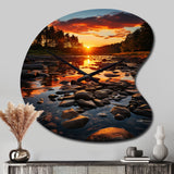 Kentucky Landscape River - Asymmetric Metal Wall Clock
