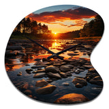 Kentucky Landscape River - Asymmetric Metal Wall Clock