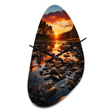 Kentucky Landscape River - Asymmetric Metal Wall Clock