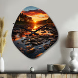 Kentucky Landscape River - Asymmetric Metal Wall Clock