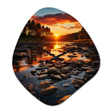 Kentucky Landscape River - Asymmetric Metal Wall Clock