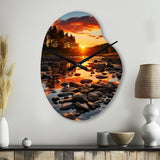 Kentucky Landscape River - Asymmetric Metal Wall Clock
