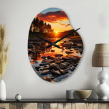 Kentucky Landscape River - Asymmetric Metal Wall Clock