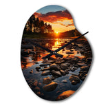 Kentucky Landscape River - Asymmetric Metal Wall Clock