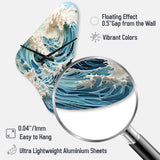 Blue Kinetic Waves I - Asymmetric Metal Wall Clock