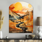 Bold Landscape Canyon Desert VI - Asymmetric Metal Wall Clock