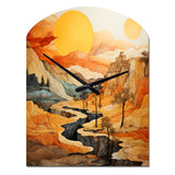 Bold Landscape Canyon Desert VI - Asymmetric Metal Wall Clock