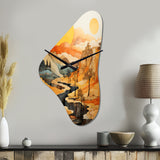 Bold Landscape Canyon Desert VI - Asymmetric Metal Wall Clock