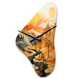 Bold Landscape Canyon Desert VI - Asymmetric Metal Wall Clock