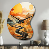 Bold Landscape Canyon Desert VI - Asymmetric Metal Wall Clock