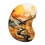 Bold Landscape Canyon Desert VI - Asymmetric Metal Wall Clock
