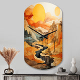 Bold Landscape Canyon Desert VI - Asymmetric Metal Wall Clock