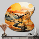 Bold Landscape Canyon Desert VI - Asymmetric Metal Wall Clock