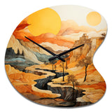 Bold Landscape Canyon Desert VI - Asymmetric Metal Wall Clock