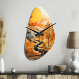 Bold Landscape Canyon Desert VI - Asymmetric Metal Wall Clock
