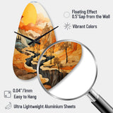 Bold Landscape Canyon Desert VI - Asymmetric Metal Wall Clock