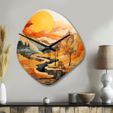 Bold Landscape Canyon Desert VI - Asymmetric Metal Wall Clock