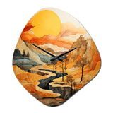 Bold Landscape Canyon Desert VI - Asymmetric Metal Wall Clock