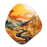 Bold Landscape Canyon Desert VI - Asymmetric Metal Wall Clock