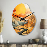 Bold Landscape Canyon Desert VI - Asymmetric Metal Wall Clock