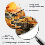 Bold Landscape Canyon Desert VI - Asymmetric Metal Wall Clock
