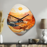 Bold Landscape Canyon Desert II - Asymmetric Metal Wall Clock