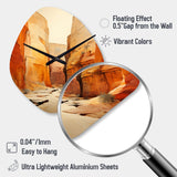 Bold Landscape Canyon Desert V - Asymmetric Metal Wall Clock