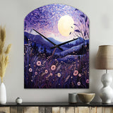 Lavender Enchanting Lavender Pointillism I - Asymmetric Metal Wall Clock