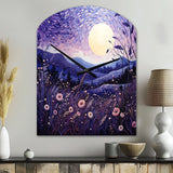 Lavender Enchanting Lavender Pointillism I - Asymmetric Metal Wall Clock